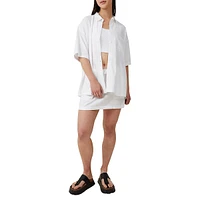 Haven Linen-Blend Short-Sleeve Shirt