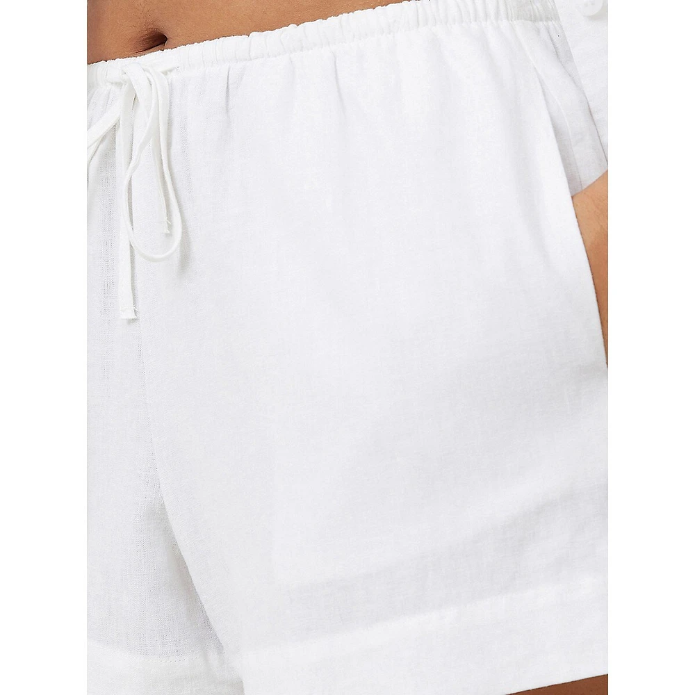 Haven Linen-Blend Drawstring Shorts