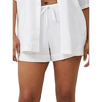 Haven Linen-Blend Drawstring Shorts