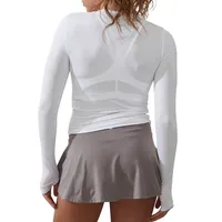 Ruched-Front Long-Sleeve Crop Top