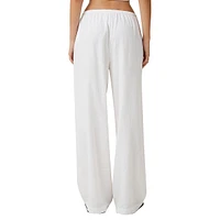 Pantalon large à cordon de serrage en mélange lin Haven