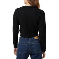 Everfine Cable-Knit Cropped Sweater