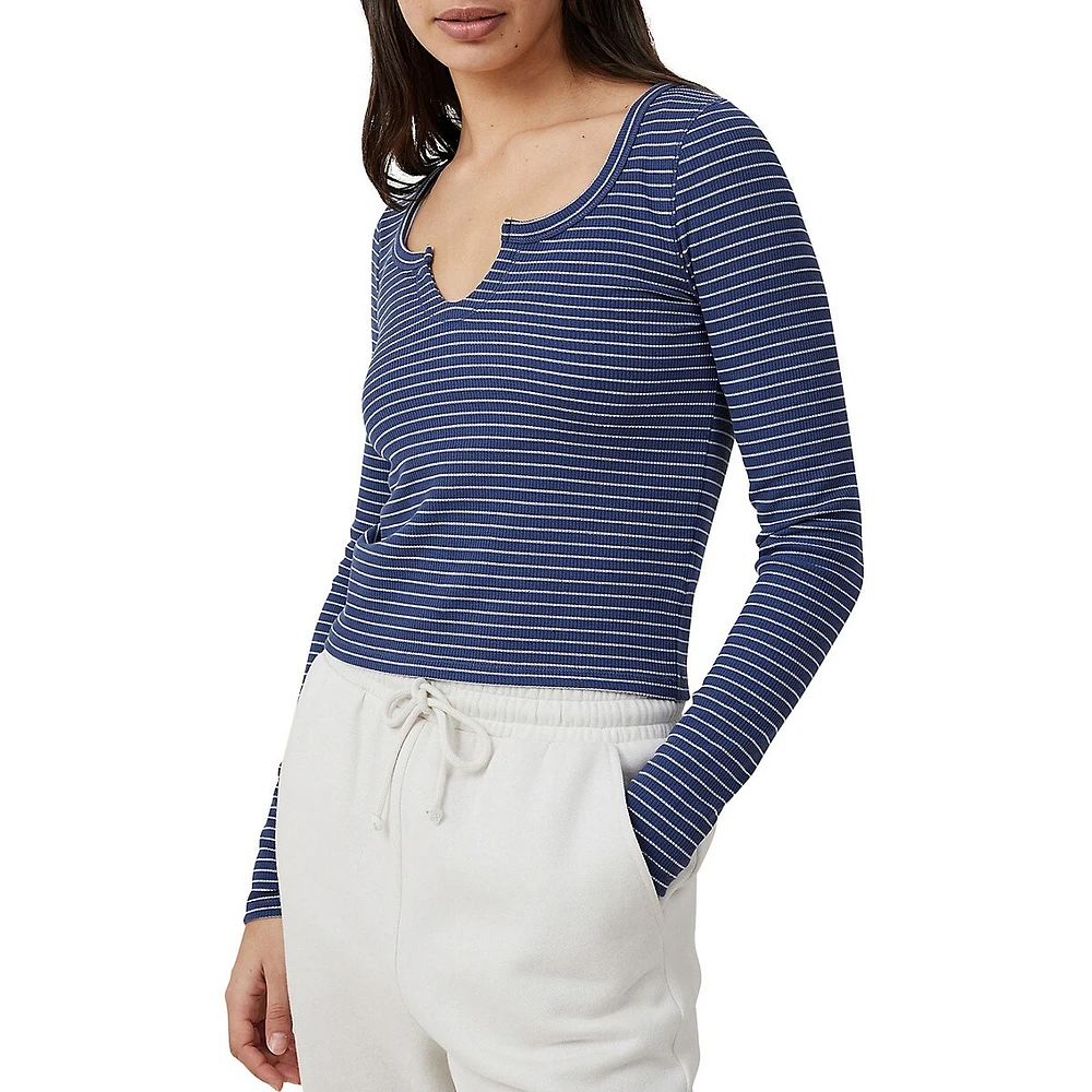 Willa Waffle Long-Sleeve Top