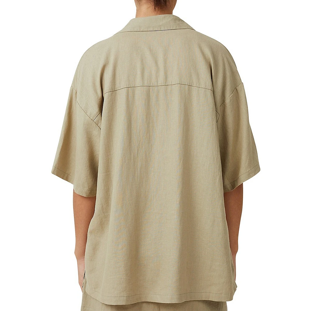 Haven Linen-Viscose Short-Sleeve Shirt