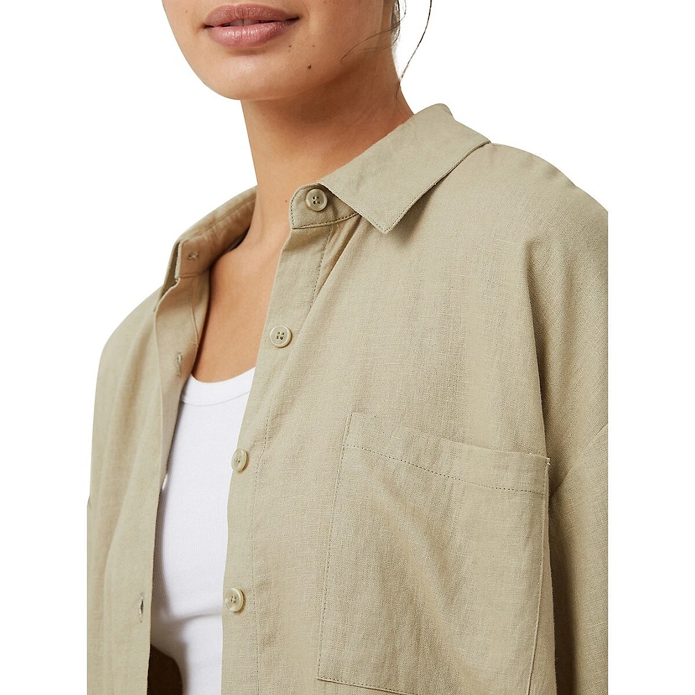 Chemise à manches courtes en mélange de lin Haven
