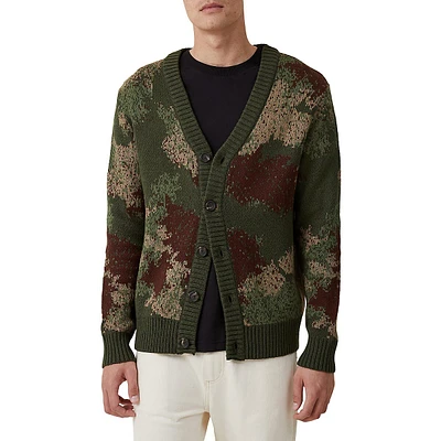 Camo Grandpa Knit Cardigan