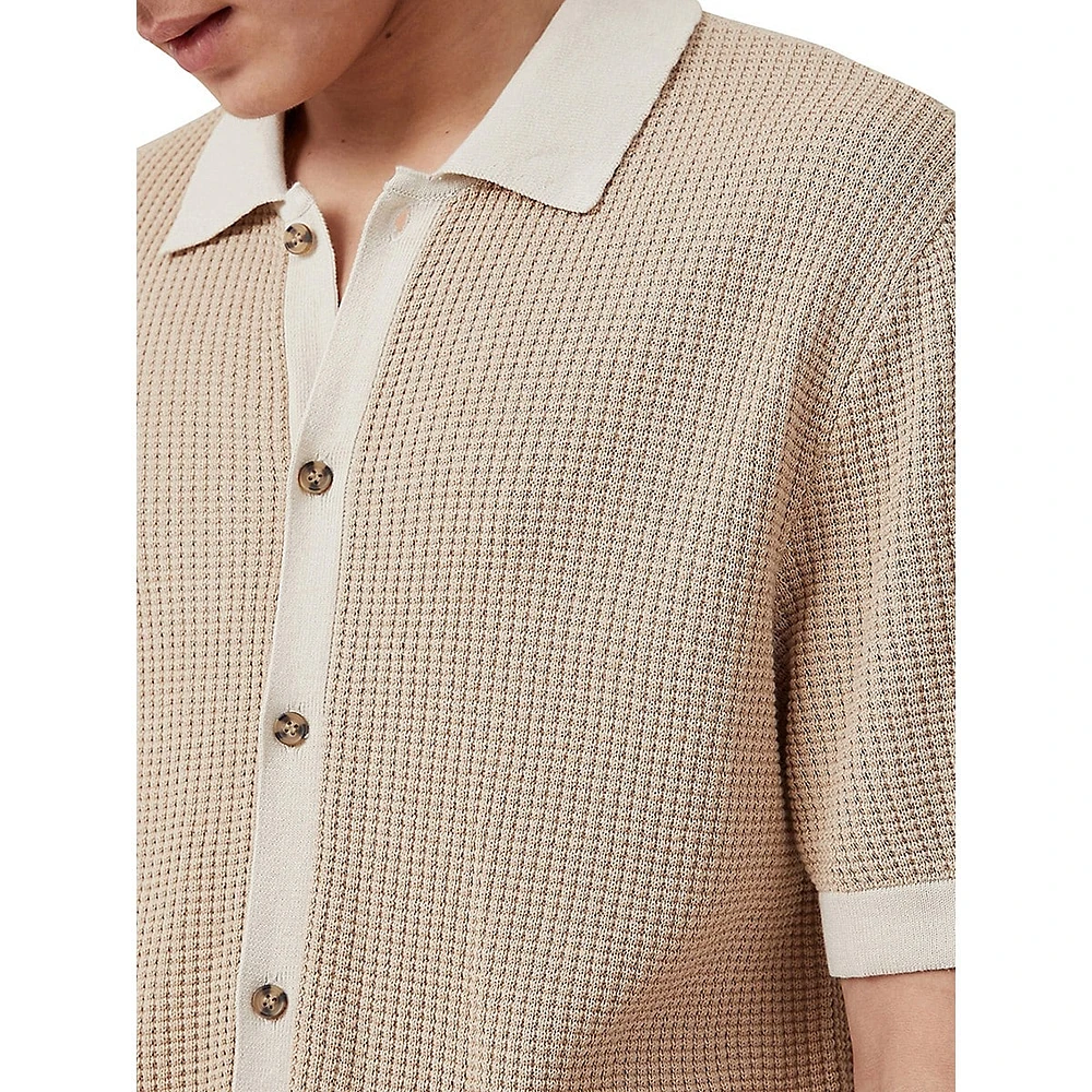 Pablo Two-Tone Knit Short-Sleeve Shirt