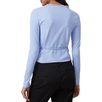 Sammie Wrap-Front Long-Sleeve Top