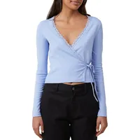 Sammie Wrap-Front Long-Sleeve Top
