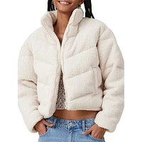 Teddy Quilted Bomber Jacket