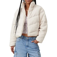 Teddy Quilted Bomber Jacket