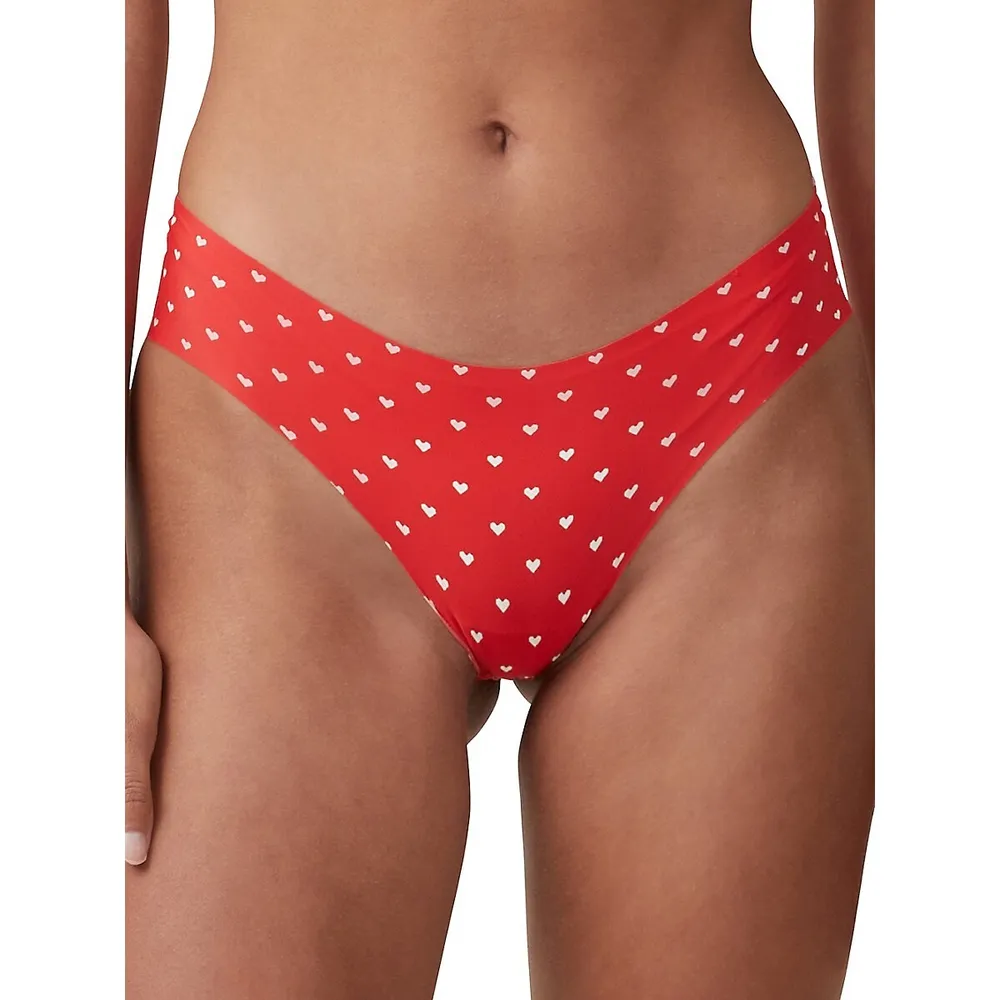 Red Brazilian bikini briefs in microfibre