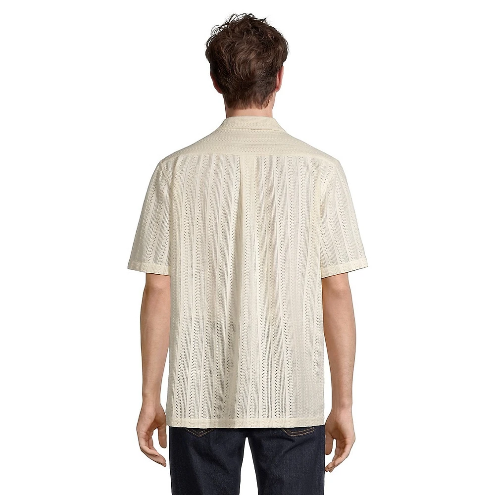 Palma Open-Knit Short-Sleeve Shirt