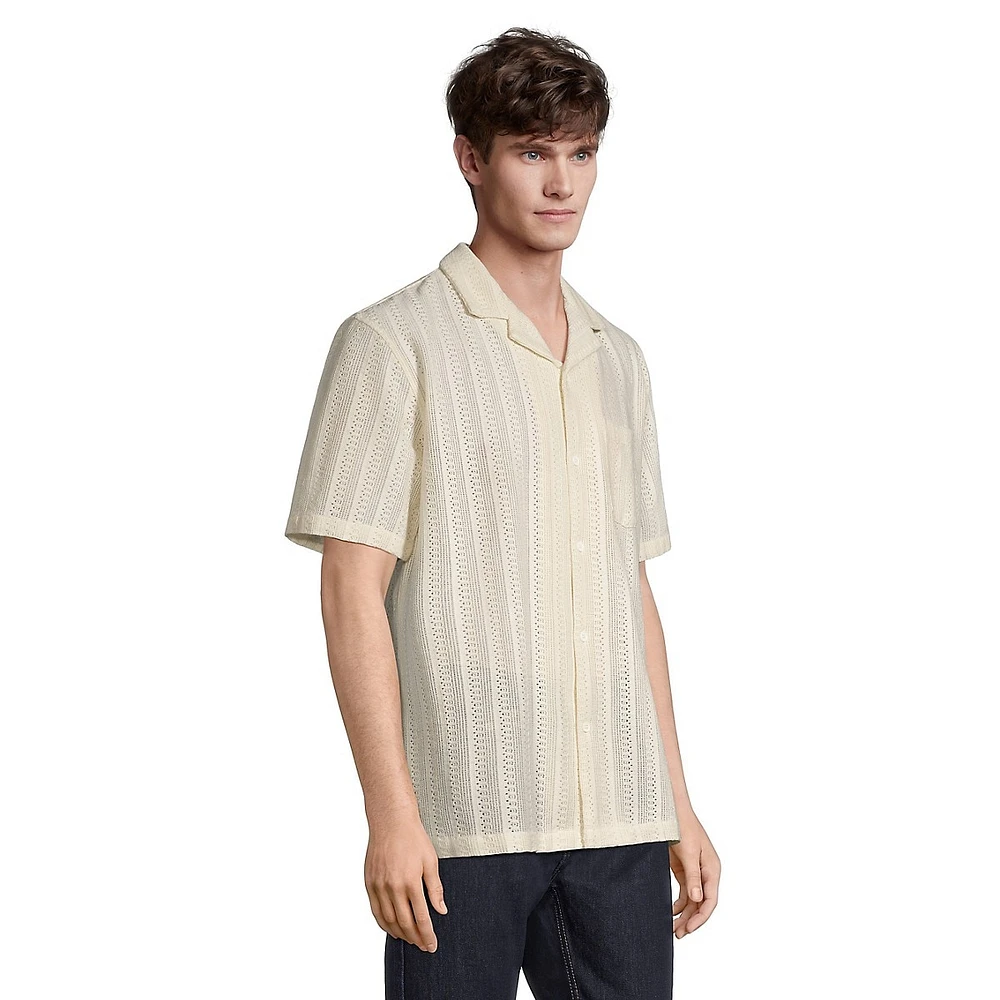 Palma Open-Knit Short-Sleeve Shirt