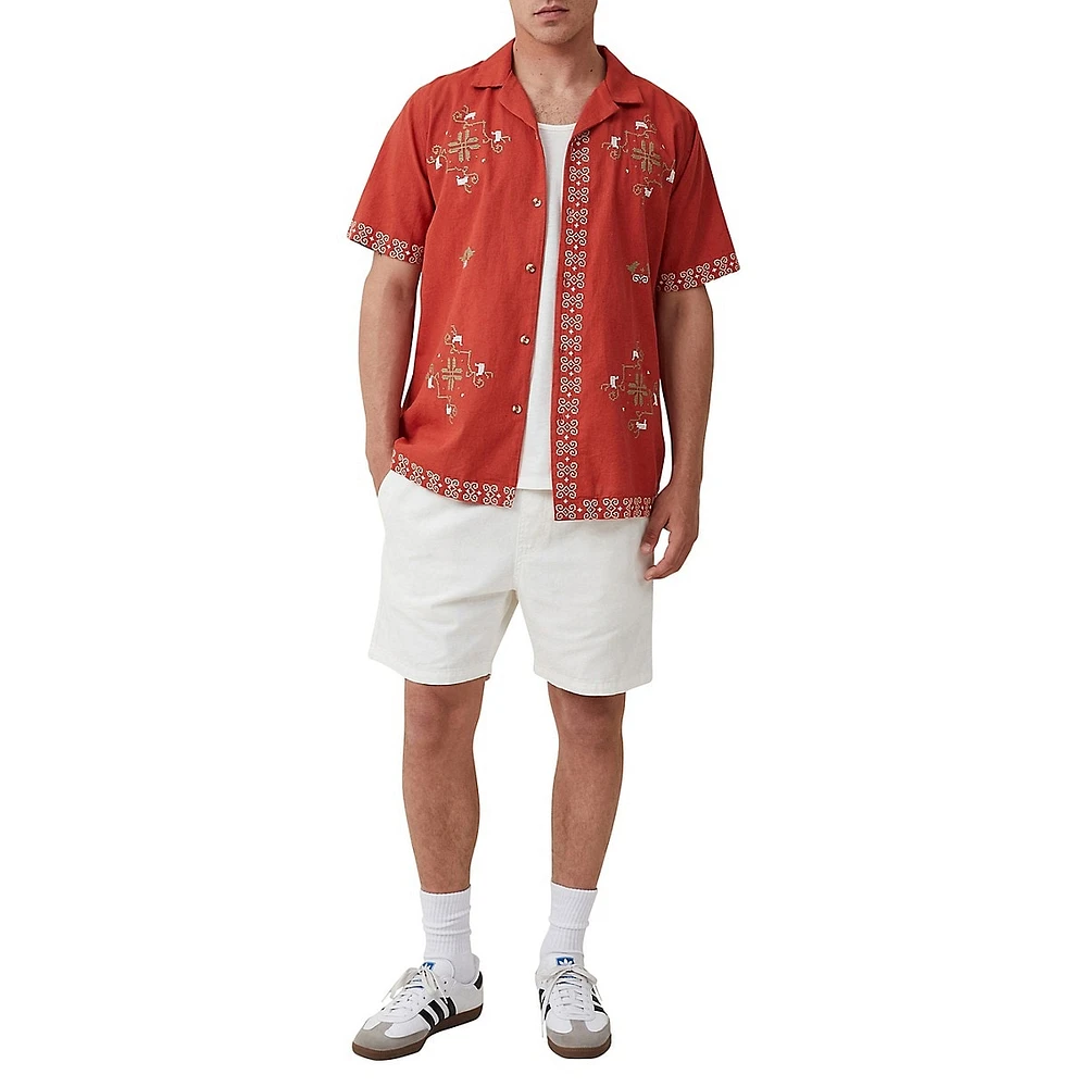 Cabana Embroidered Short-Sleeve Shirt