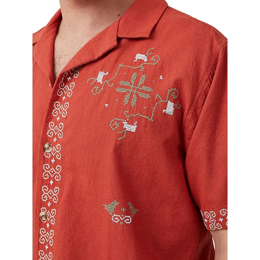 Cabana Embroidered Short-Sleeve Shirt