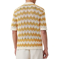 Pablo Wavy-Striped Knit Short-Sleeve Shirt