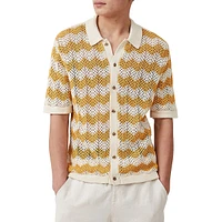 Pablo Wavy-Striped Knit Short-Sleeve Shirt