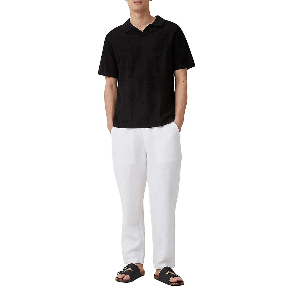 Resort Textured Johnny Collar Polo Shirt