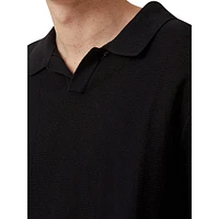 Resort Textured Johnny Collar Polo Shirt