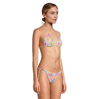 Floral Side-Tie String Bikini Bottoms