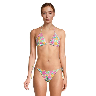 Floral Side-Tie String Bikini Bottoms