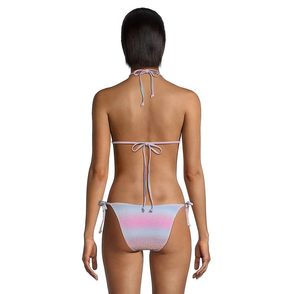 Ombré Shimmer Side-Tie Bikini Bottoms