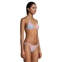 Ombré Shimmer Side-Tie Bikini Bottoms