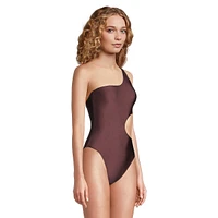 One-Shoulder Cutout One-Piece Swimsuit