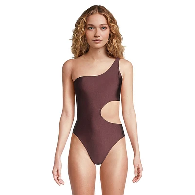 One-Shoulder Cutout One-Piece Swimsuit