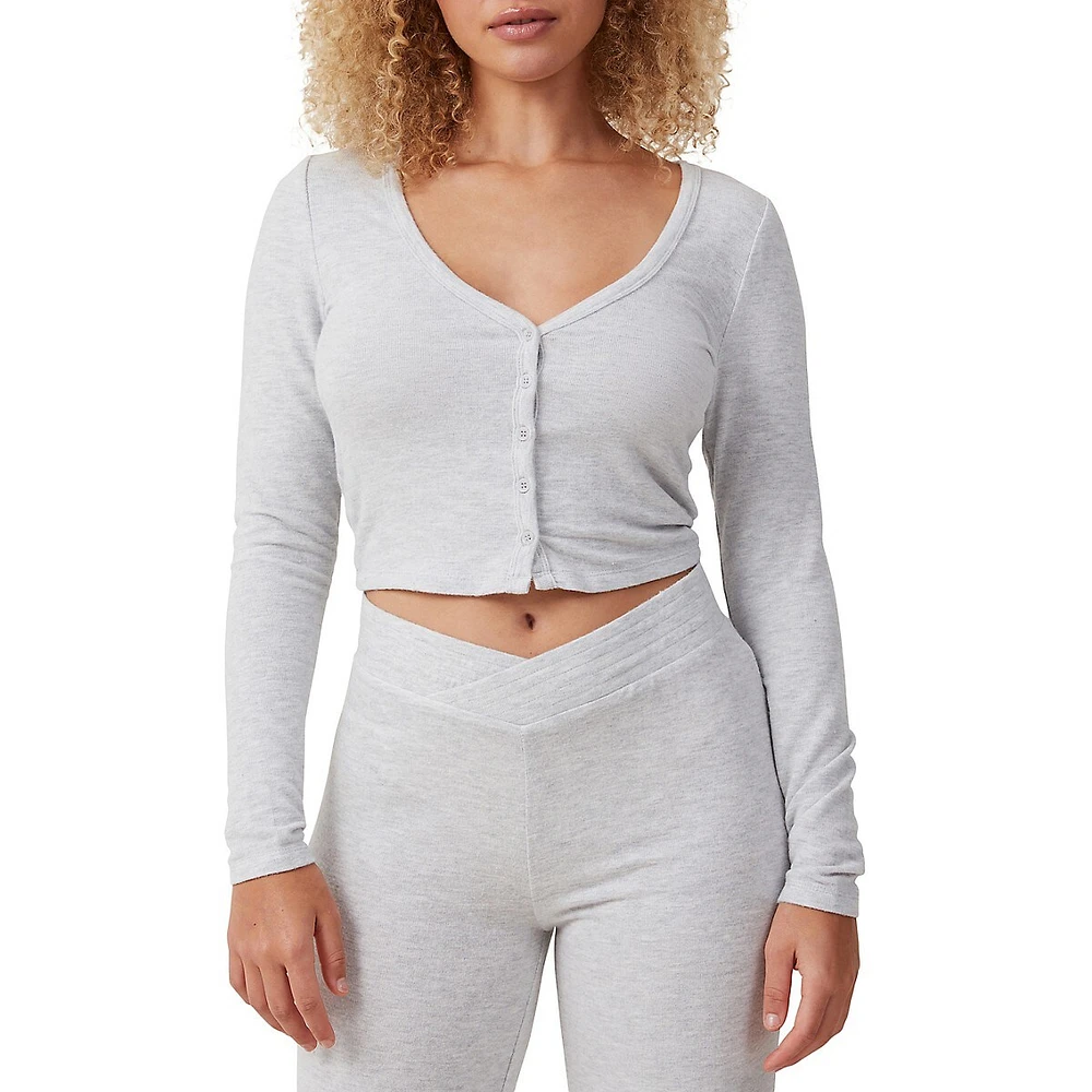 Super Soft Cropped Sleep & Lounge Cardigan