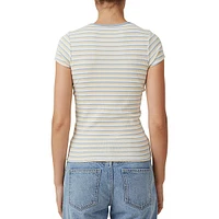 Stretch-Organic Cotton Striped T-Shirt