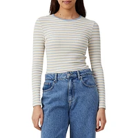 The One Organic-Blend Rib Crewneck Long-Sleeve Top