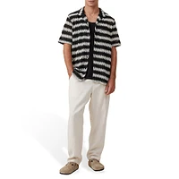 Cabana Lace-Stripe Camp Shirt