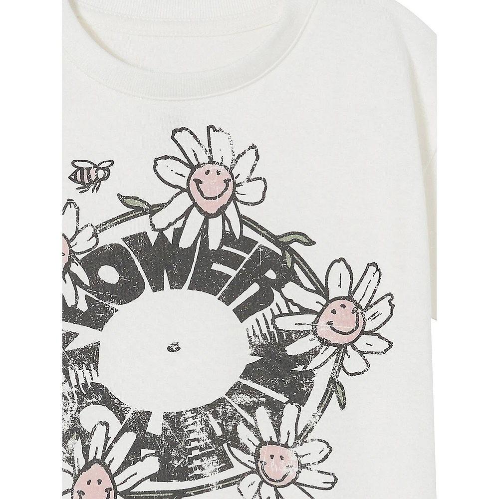 Little Girl's Poppy Flower Records-Graphic T-Shirt