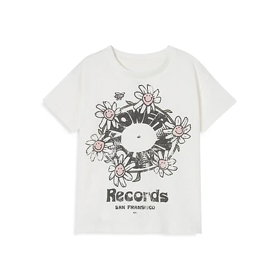 Little Girl's Poppy Flower Records-Graphic T-Shirt