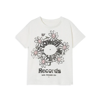 Girl's Poppy Flower Records-Graphic T-Shirt