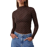 Luna Textured Mockneck Top