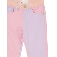 Little Girl's Colourblock Mom Jeans