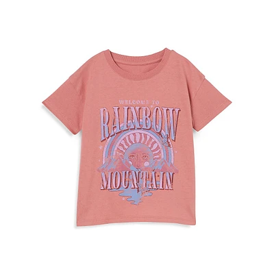Girl's Poppy Rainbow Mountain-Graphic T-Shirt