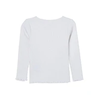 Little Girl's Jade Ribbed Long-Sleeve Top