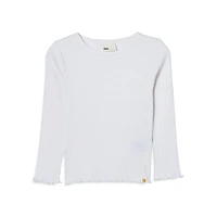 Little Girl's Jade Ribbed Long-Sleeve Top