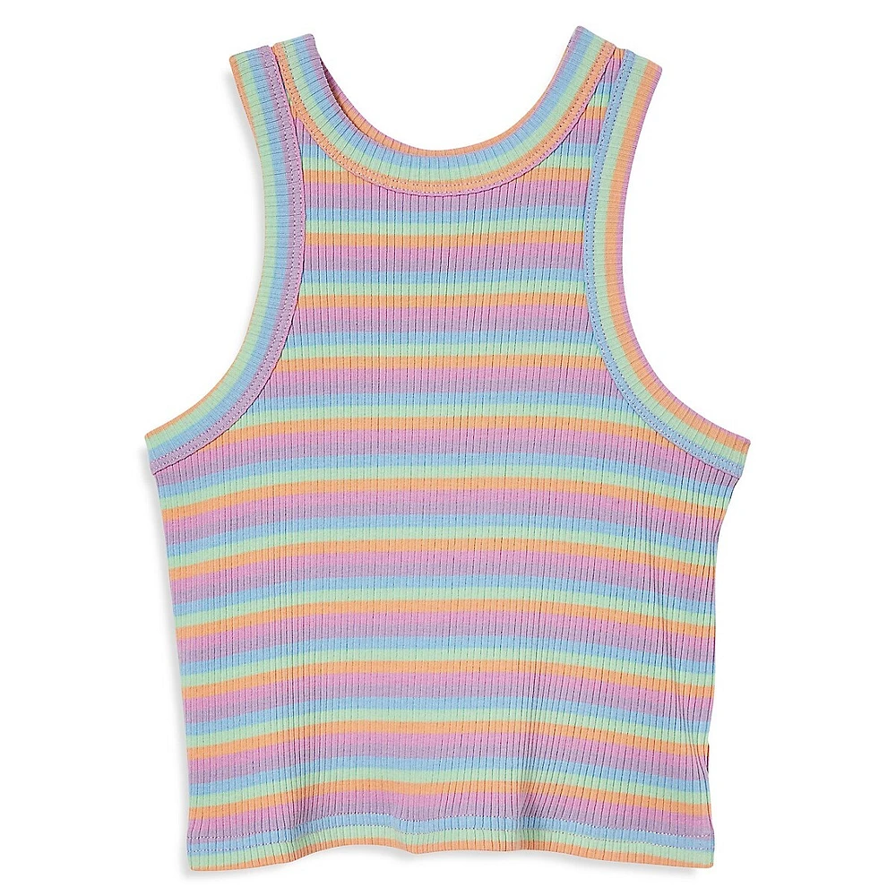 Little's Girl's Eleanor Striped Rib-Knit Tank Top