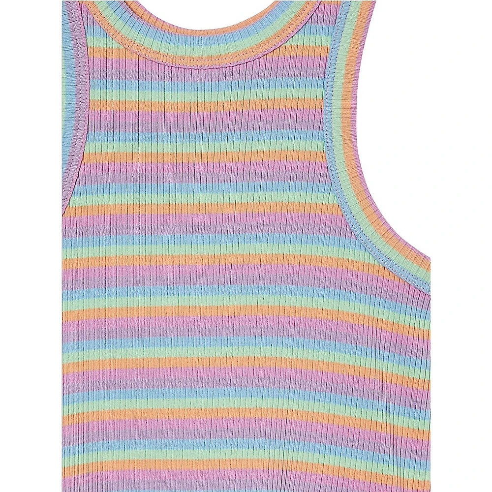 Little's Girl's Eleanor Striped Rib-Knit Tank Top