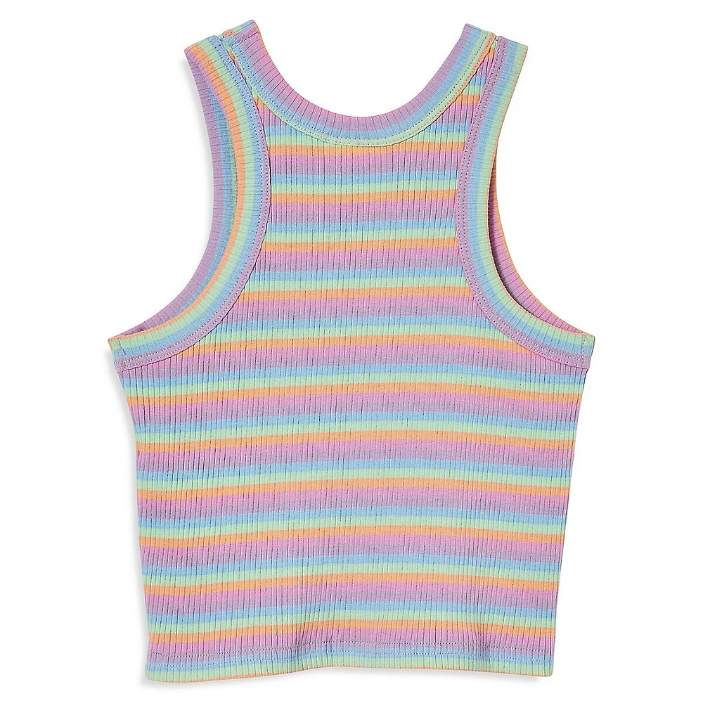 Little's Girl's Eleanor Striped Rib-Knit Tank Top