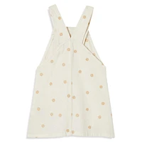 Little Girl's Alice Embroidered Floral Denim Pinafore Dress