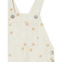 Little Girl's Alice Embroidered Floral Denim Pinafore Dress