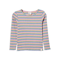 Little Girl's Jade Ribbed Long-Sleeve Top