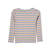 Little Girl's Jade Ribbed Long-Sleeve Top