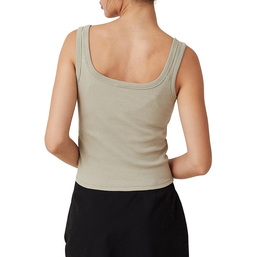 Rory Ribbed Henley Tank Top